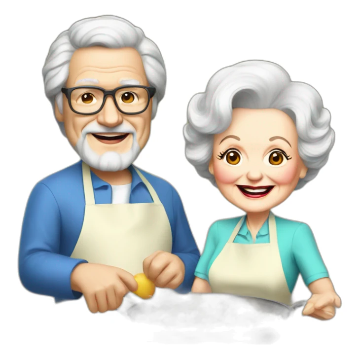Betty White and Barry White cooking  sticker