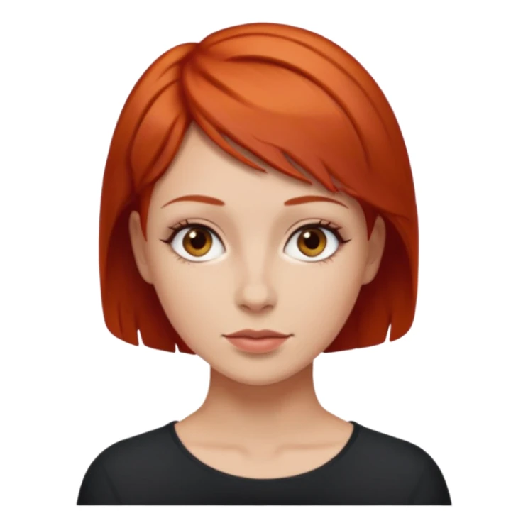 women with very short red hair with brown eyes sticker
