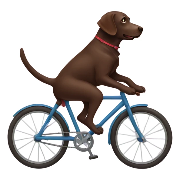 Chocolate lab riding a bike sticker