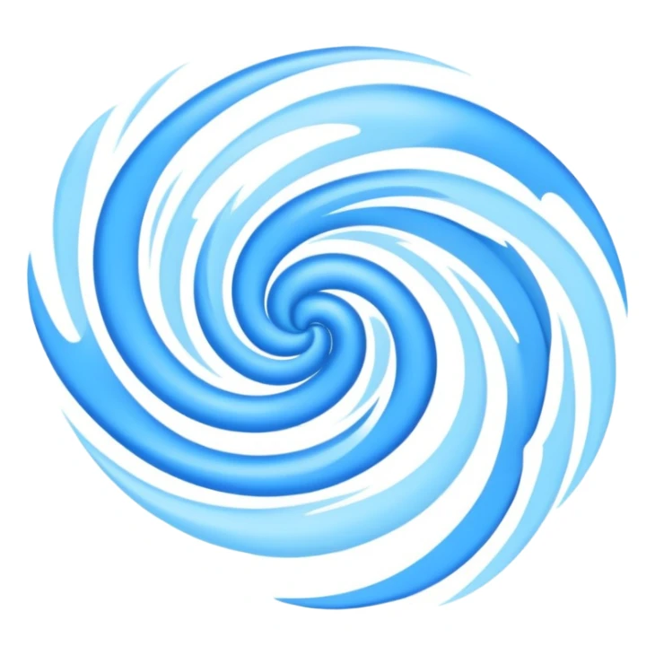 Blue swirling wind, gentle breeze with blue air currents sticker