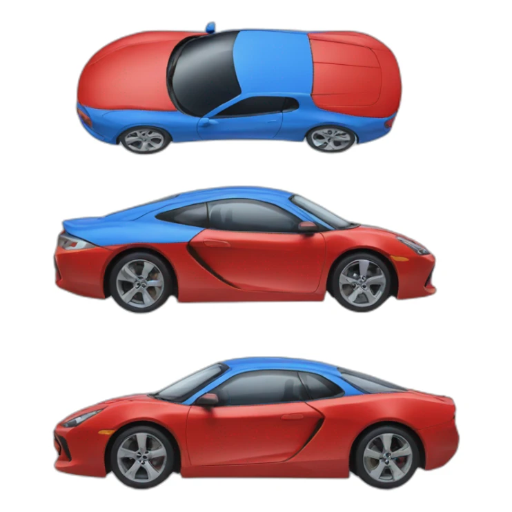 cars red and blue sticker