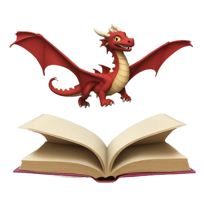 Dragons flying out of an open book sticker