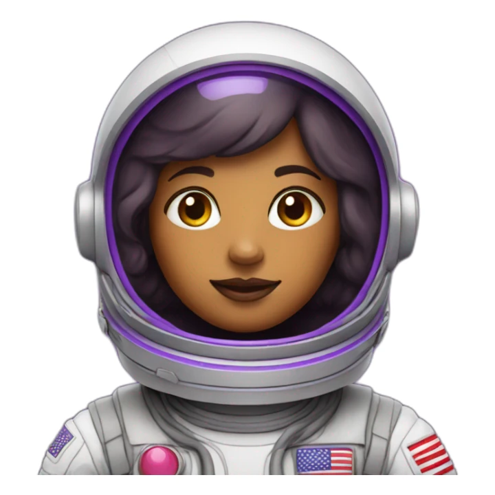 Woman astronaut with purple color sticker