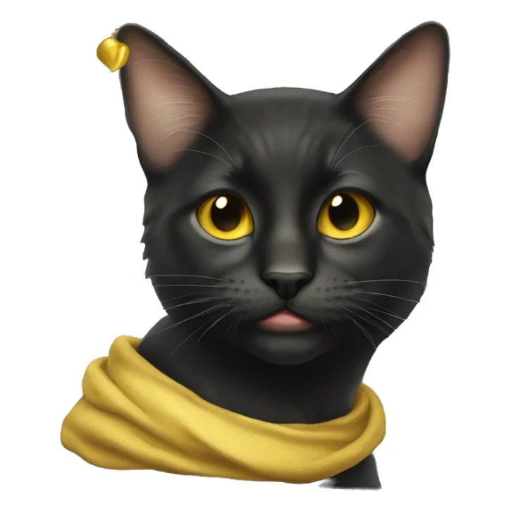 Golden kiss black cat sticker