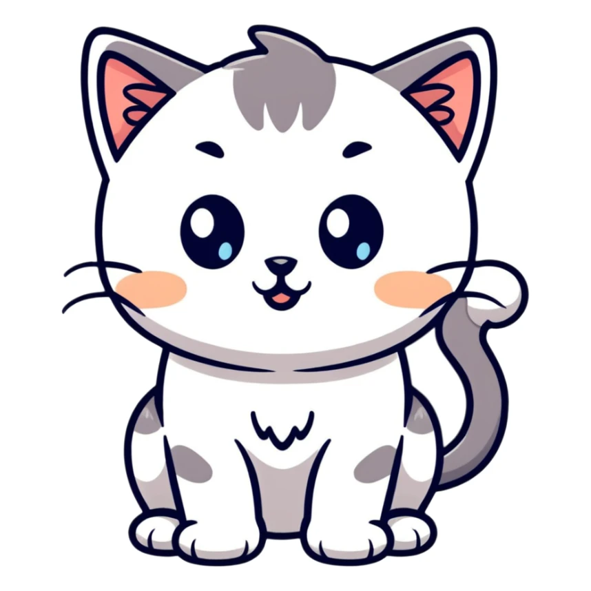 adorable kitten with big teary eyes sticker
