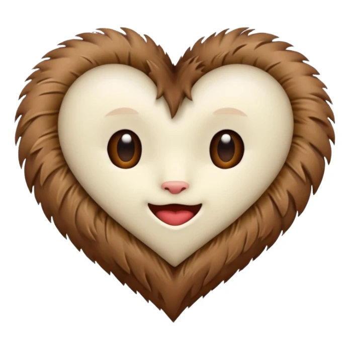 heart made out of fur sticker
