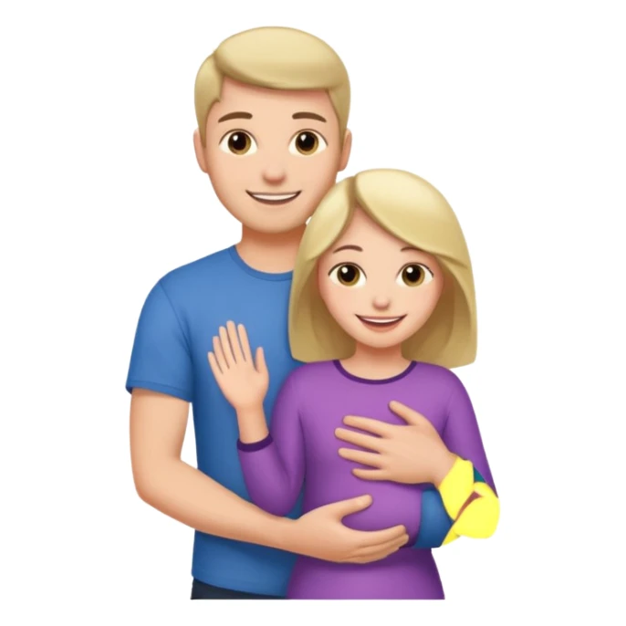 A guy holding a girl on her ass sticker