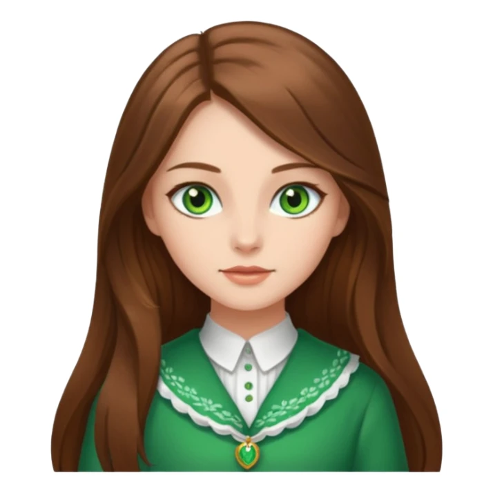 Vull una noia amb els cabells marró llargs, ulls verds i roba molt maca sticker