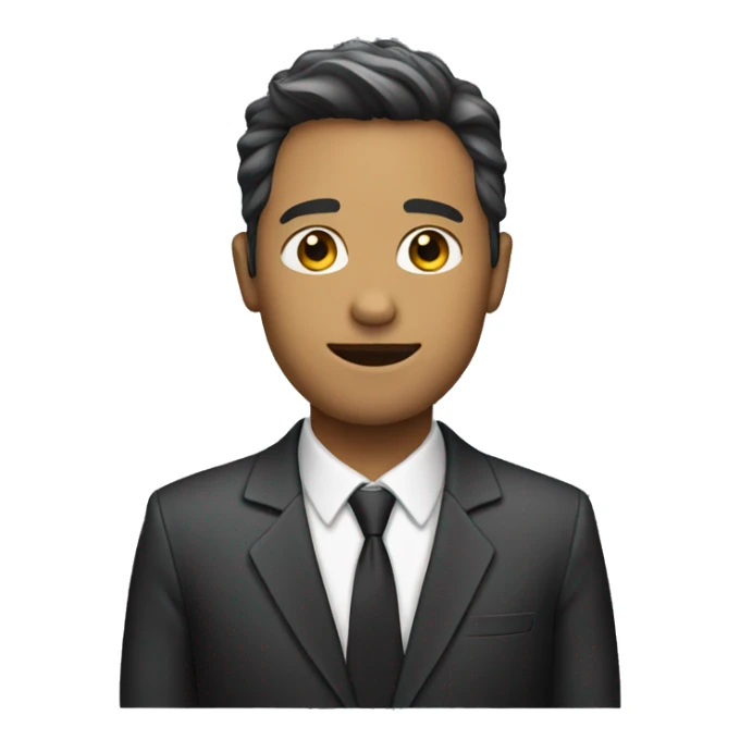 a person wearing a suit, only the top half sticker