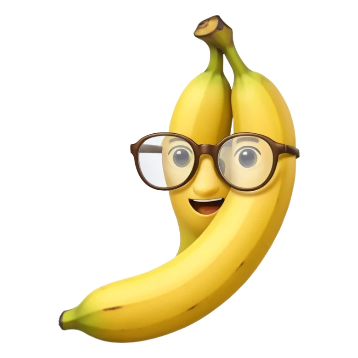 banana with glasses one half banana only sticker