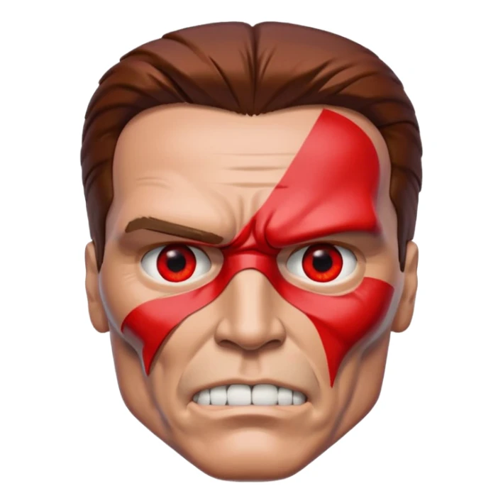 half face metal Terminator Arnold Schwarzenegger Red eyed  sticker