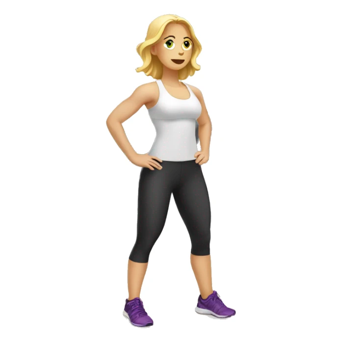 white Woman working out at the gym sticker