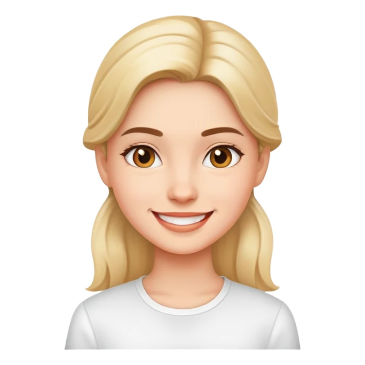 smiling girl in white shirt sticker
