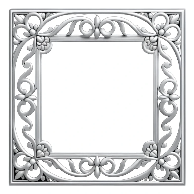 Black and silver filigree page border, 3D, extremely detailed design sticker