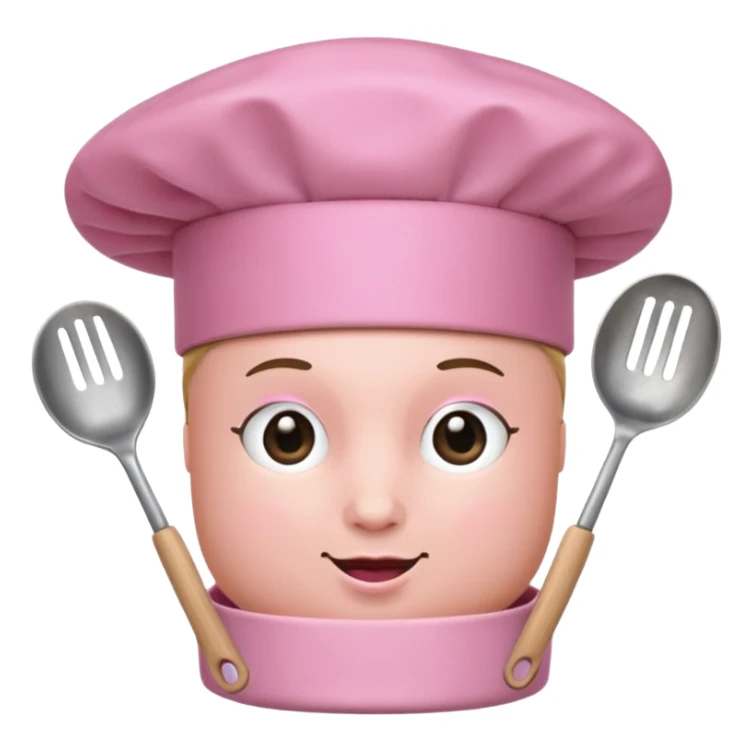 Pink chef hat with pink cooking utensils sticker
