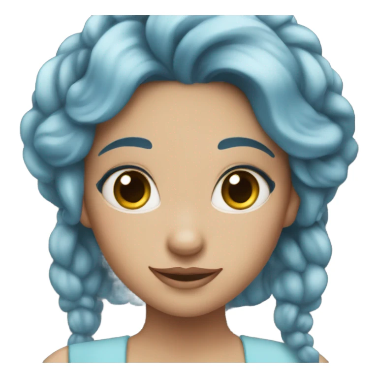 Princess with Blue hair and Brown eyes sticker