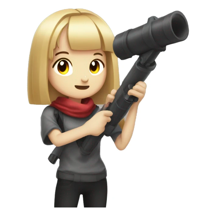 anime girl herobrine with bazooka sticker