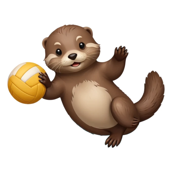 adorable otter floating on its back on water holding a volleyball on its tummy sticker