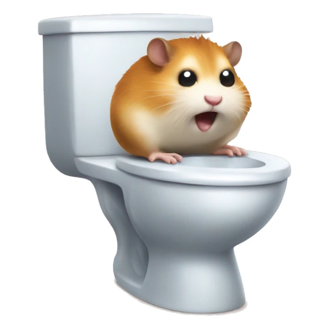angry hamster on a toilet sticker