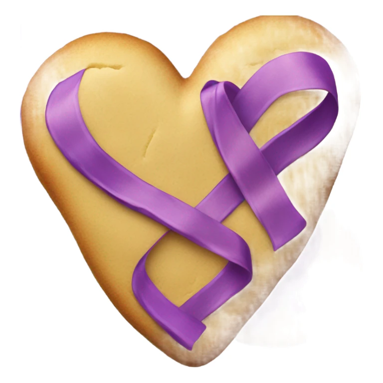 Suicide awareness ribbon on heart cookie sticker