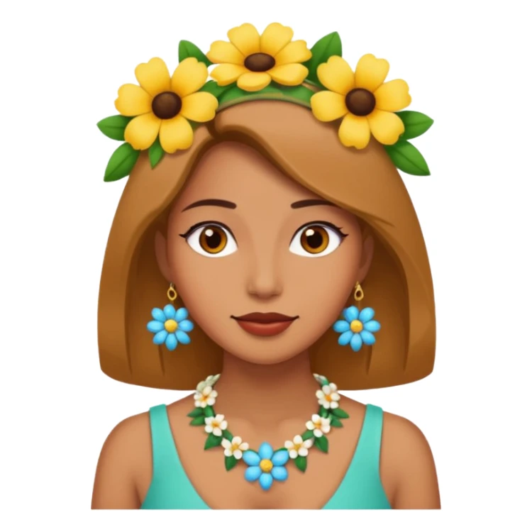 woman with a flower necklace sticker