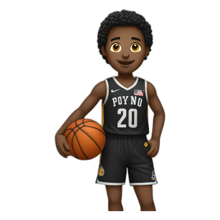 Garçon noir qui sourit avec des tenue de basket sticker