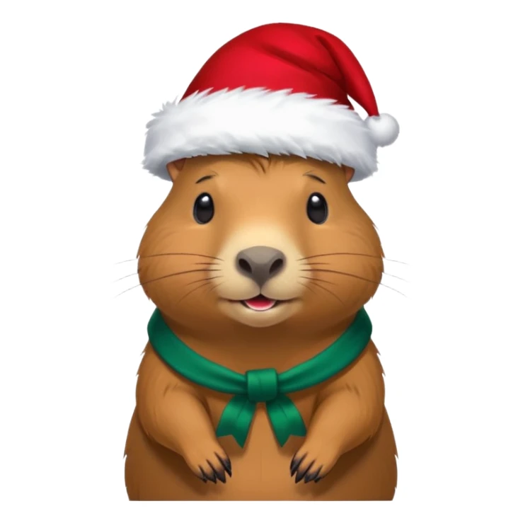 Capybara con gorrito de navidad con un montón de poses para paquete de sticker de WhatsApp  sticker