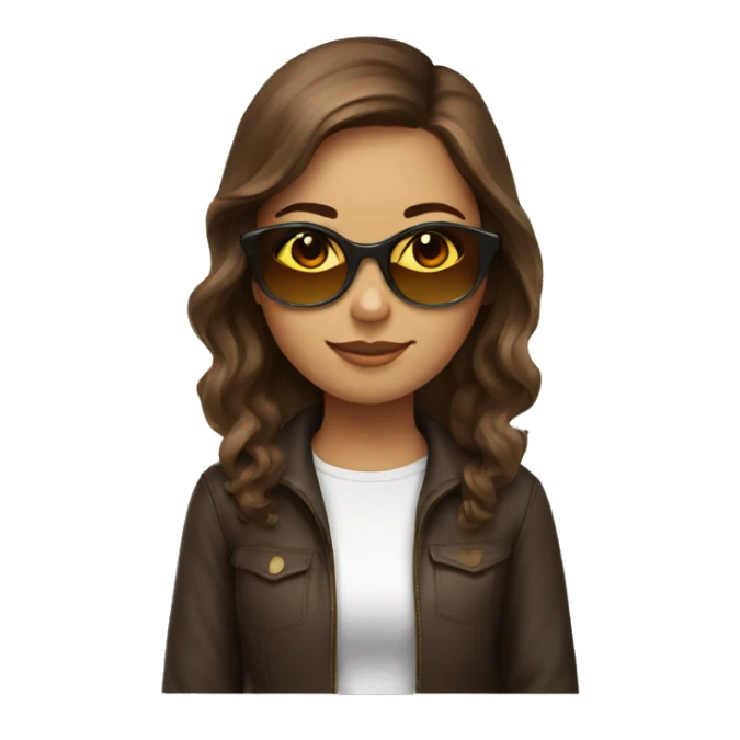 A girl with sunglasses and brown hair that relax and study  sticker