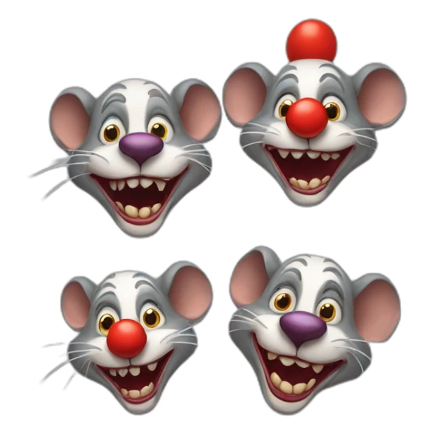 3 rats in the image of crazy clowns sticker