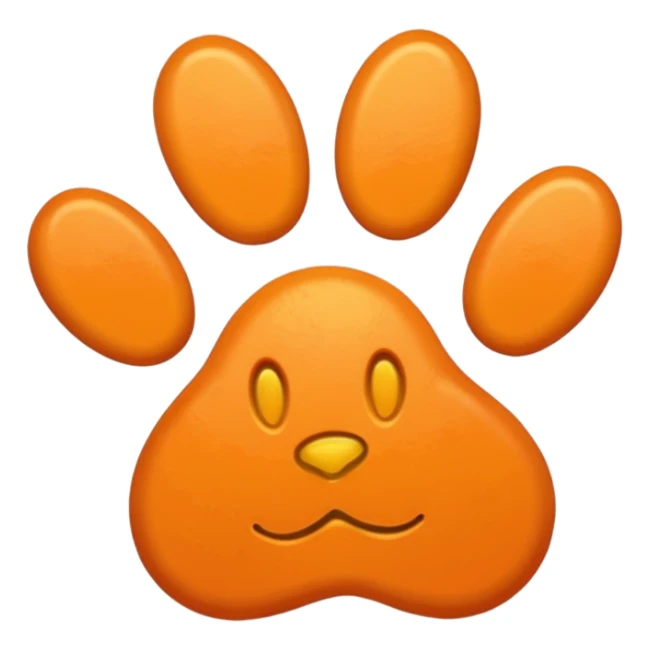 a very light orange pawprint sticker