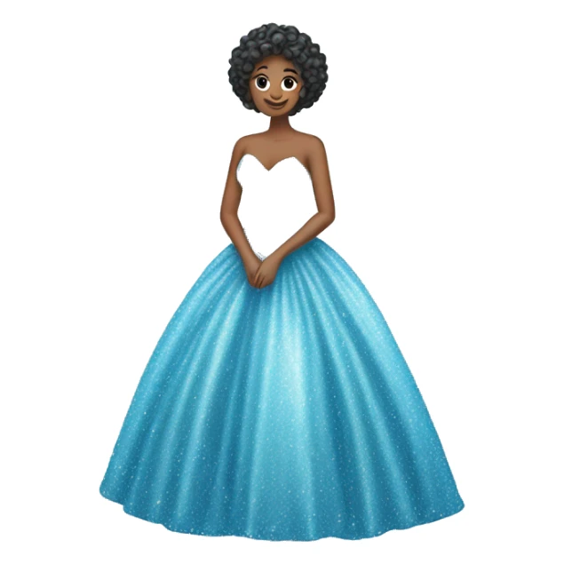Sparkly light blue ballgown covered in glitter  sticker