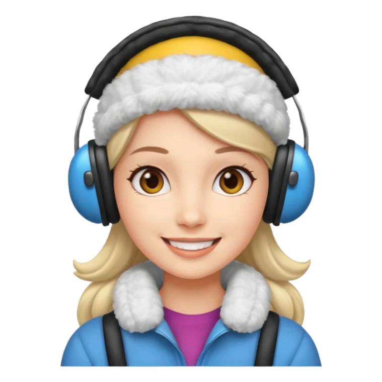 woman wearing earmuff sticker