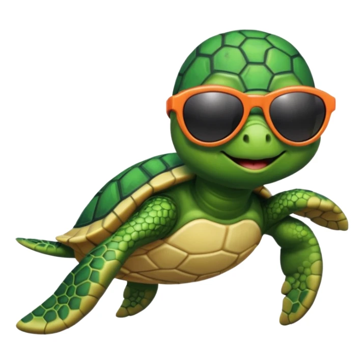 See Turtle wearing  swimsuit and sun glasses sticker