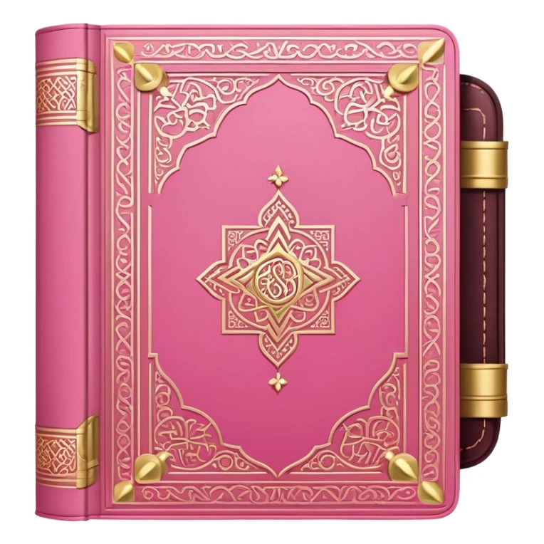 Pink Quran, Muslim holy book with decorative gold embellishments sticker