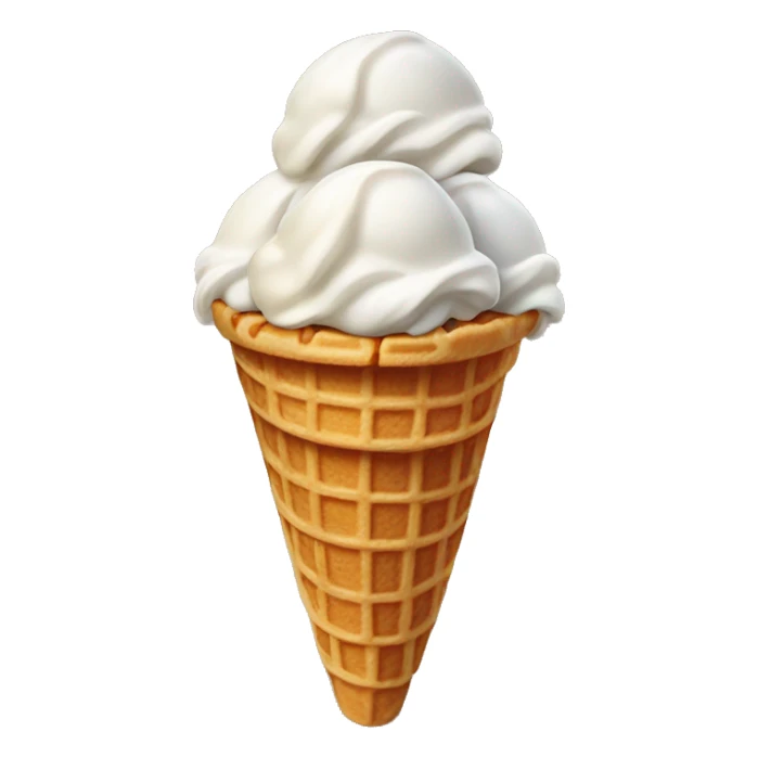 Ice cream on waffle cone with four scoops sticker