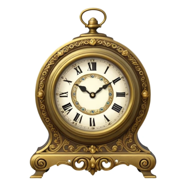 vintage mantel clock, ornate body sticker