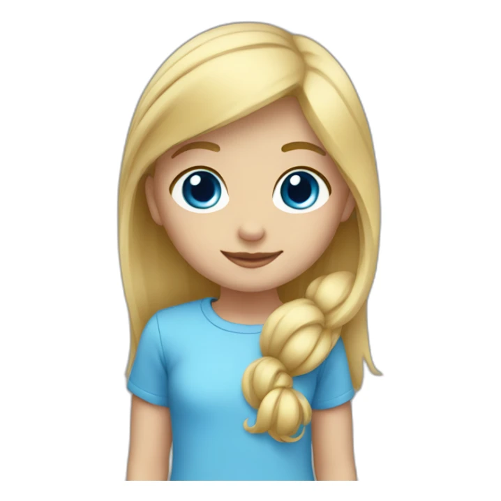 Blonde short girl blue eyes with tall boy sticker