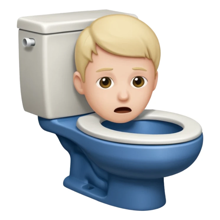 A persons head is sticking out of a toliet sticker