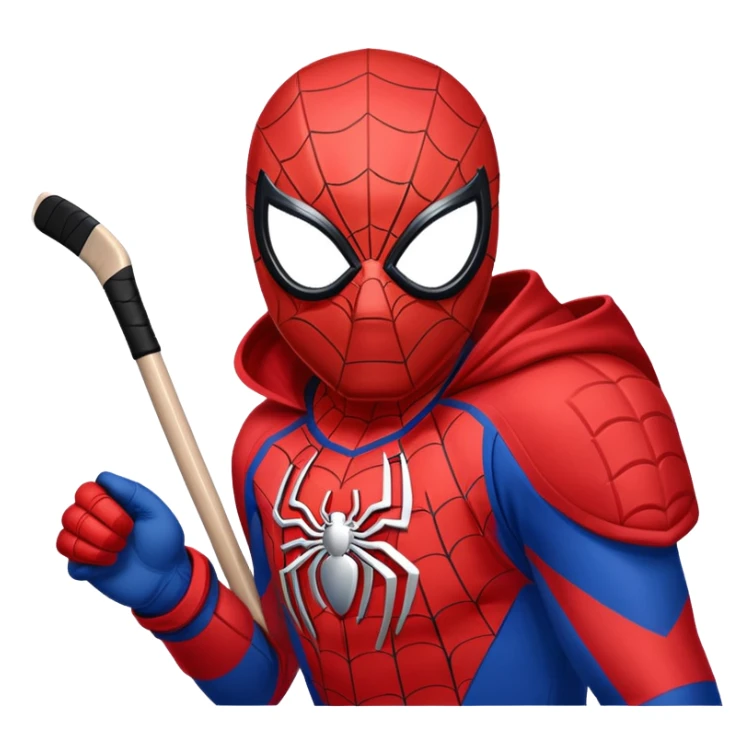 Spider-Man in a hockey uniform sticker