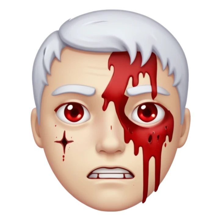 A pail white bloody character sticker