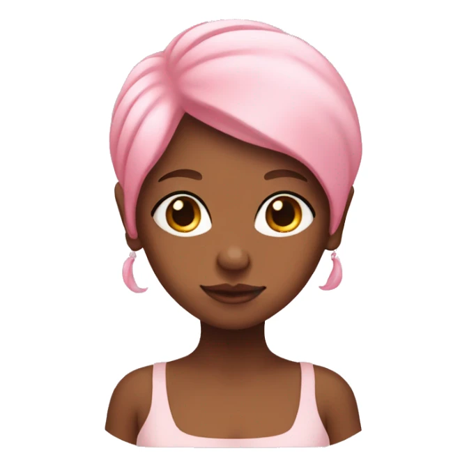 A brown skin lady with baby pink hair  sticker