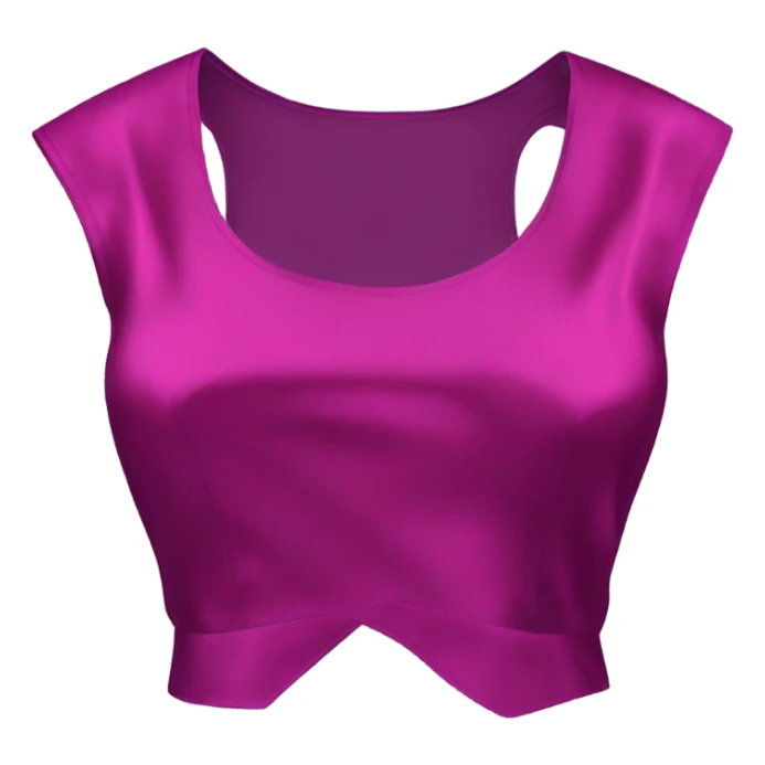 Realistic magenta cut out silk crop top blouse. sticker