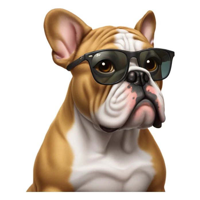 Bulldog francés con lentes Ray Ban y que diga Ankara sticker