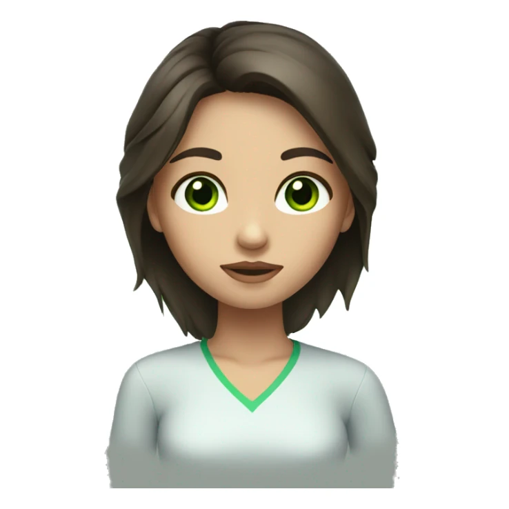 Brunette with green eyes taking care  sticker