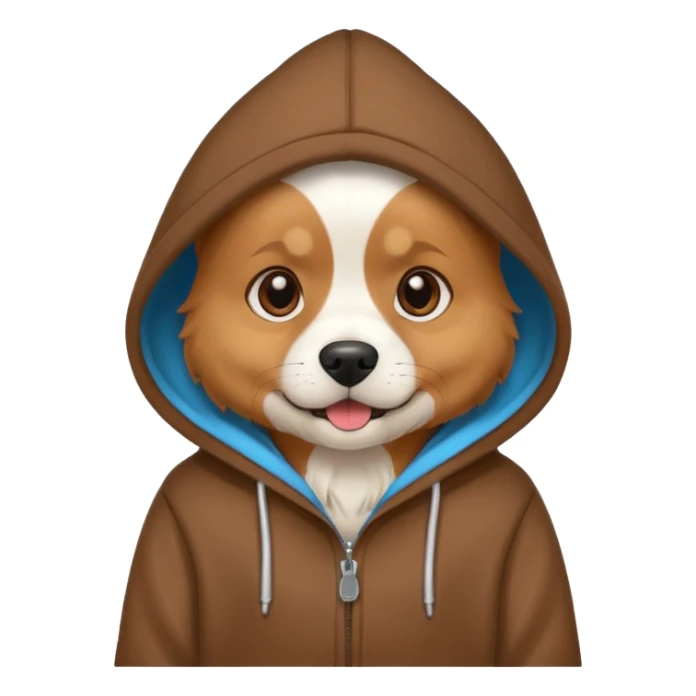 Dog wearing a hoodie sticker