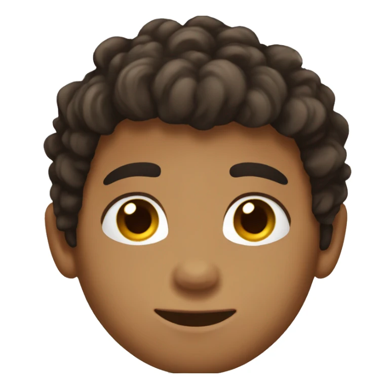 Boy with fluffy dark brown hair with really tan skin and brown eyes sticker