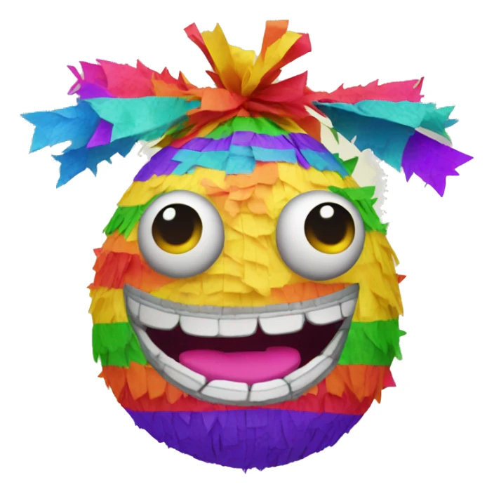 colorful pinata with big eyes and smiling face sticker