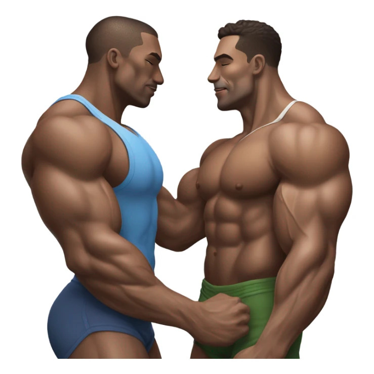 Two male bodybuilders kissing  sticker