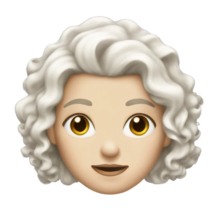 white witch with platinum blonde curly hair sticker