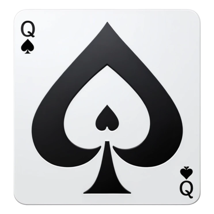 Capital Q inside of spade card suit sticker
